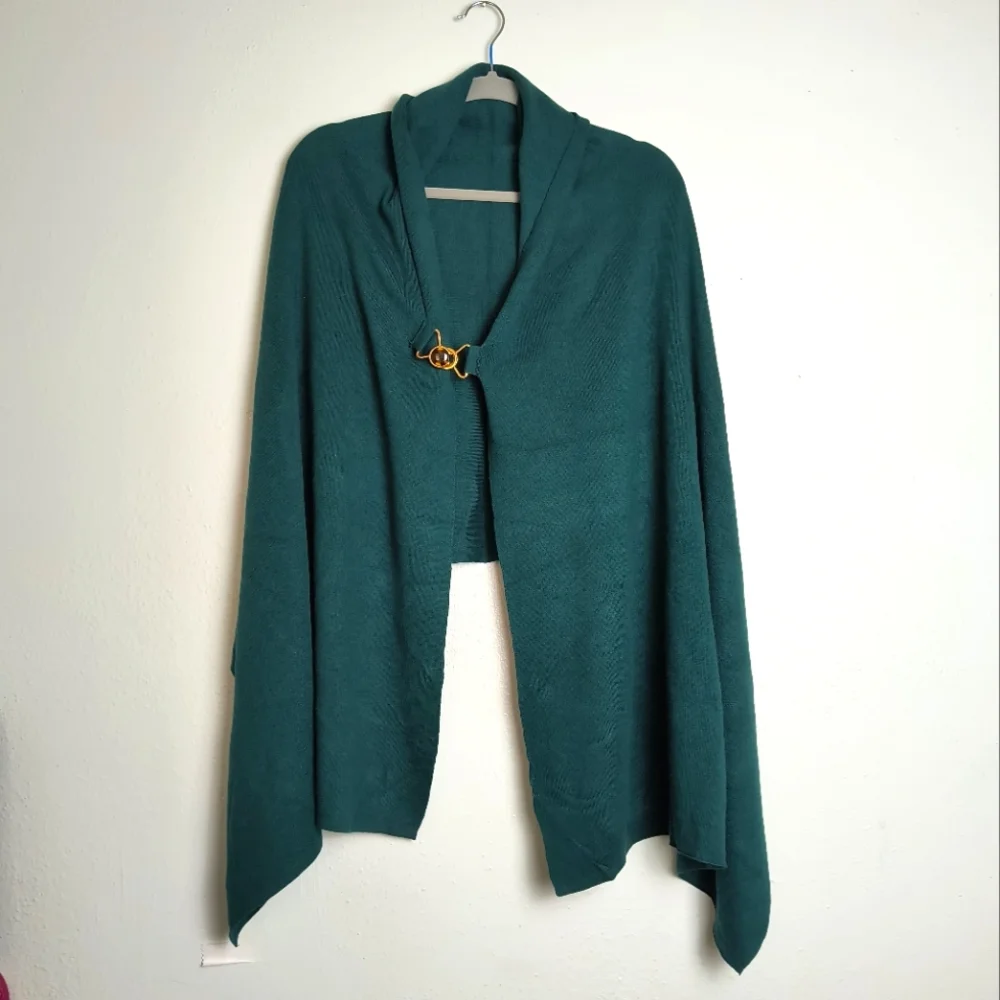 Statement Emerald Green Evening Cape Poncho One Size